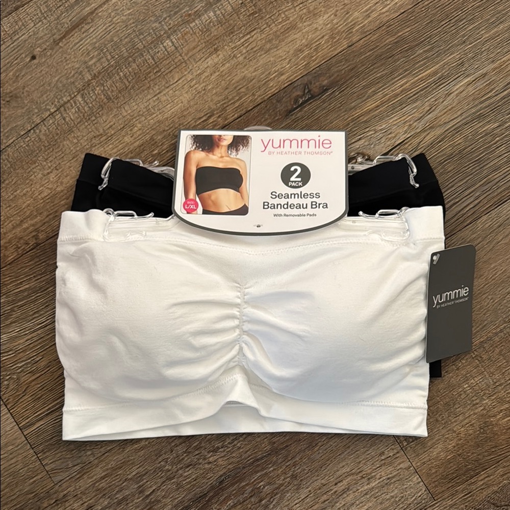Yummie by Heather Thomson Black and White Seamless Bandeau Bra